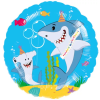 EU Állatos Friendly Shark fólia lufi 43 cm