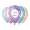 EU Baby Shower Metallic léggömb, lufi 5 db-os 12 inch (30 cm)