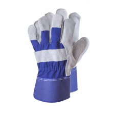 Euro Protection Bőrkesztyű marha hasítékbőrből vászon kézhát szürke/kék 11 védőkesztyű