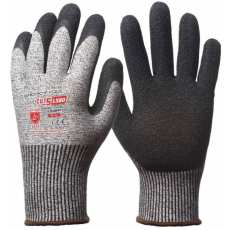 Euro Protection Kesztyű Eurocut 5 tenyerén krepp latex vágásbiztos fekete/szürke 11