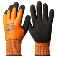 Euro Protection Kesztyű Eurowinter téli latex tenyér+csb réteg fekete/narancs 11