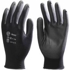 Euro Protection Kesztyű kötött tenyerén PU mártás (100%nylon) fekete 9 védőkesztyű