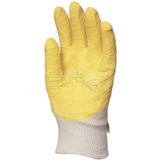 Euro Protection Kesztyű krepp latex csúszásgátló szellőző hátú sárga 10