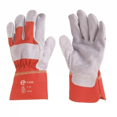 Euro Protection Kesztyű vastag marhahasíték tenyérbéléssel szürke/piros 9