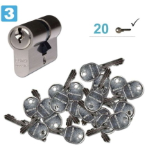 Euro Secure ES.Ni biztonsági zárbetét + 20 kulcs, 40/40mm zár és alkatrészei