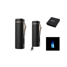 Eurojet 3-as szúrólángos szivargyújtó beépített szivarfúróval - Matt fekete színű öngyújtó