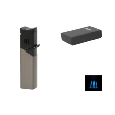 Eurojet 4 Jet fekete–antracit színű öngyújtó, szivartartóval öngyújtó