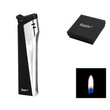 Eurojet öngyújtó, fekete és ezüst - újra tölthető öngyújtó