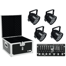 Eurolite Set 4x LED PAR-56 HCL bk + Case + Controller világítás