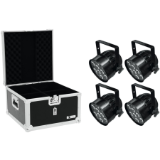 Eurolite Set 4x LED PAR-56 HCL Short sw + EPS Case világítás