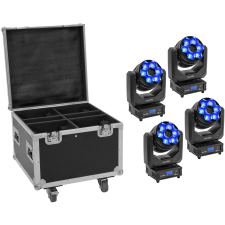 Eurolite Set 4x LED TMH-H240 Beam/Wash/Flower Effect + Case világítás