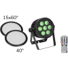 Eurolite Set LED IP PAR 7x8W QCL Spot + 2x Diffuser cover (15x60° and 40°)