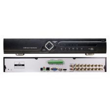 EuroVideo EVD-C16/200A1FH HD-CVI DVR, 16 CVI, vagy 12 CVI 4 IP bemenet, 1080p/12,5 fps, 720p/25 fps, 2x4 TB SATA HDD biztonságtechnikai eszköz
