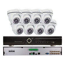 EuroVideo EVS-C08/DV1080PA28 CVI szett, 1 db EVD-C08/100A1FH, 8 db EVC-TC-DV1080PA28 biztonságtechnikai eszköz
