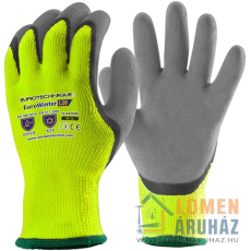  Eurowinter téli sárga kesztyű, szürke latex tenyér 10