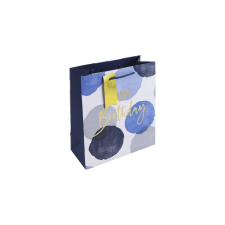 Eurowrap Ltd. Eurowrap ajándéktasak (21,5x25x10 cm) Happy Birthday, kék foltos (5) ajándéktasak