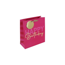 Eurowrap Ltd. Eurowrap ajándéktasak (21,5x25x10 cm) Happy Birthday, pink (5) ajándéktasak