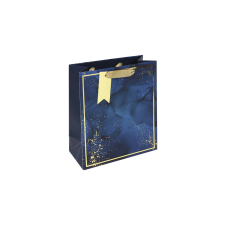 Eurowrap Ltd. Eurowrap ajándéktasak (21,5x25x10 cm) sötétkék, márványmintás (5) ajándéktasak