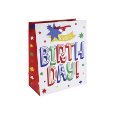 Eurowrap Ltd. Eurowrap ajándéktasak (26,5x33x14 cm) Happy Birthday feliratos (5) ajándéktasak