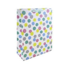 Eurowrap Ltd. Eurowrap ajándéktasak (26,5x33x14 cm) színes pöttyös (5) ajándéktasak
