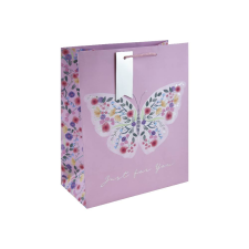 Eurowrap Ltd. Eurowrap ajándéktasak (26,5x33x14cm) rózsaszín, virágos pillangós (5) ajándéktasak