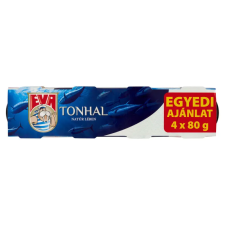 Eva tonhal natúr lében 4 x 80 g (320 g) konzerv