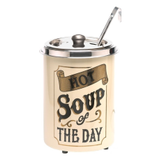 Event Leveses chafing vintage stílusú, 5 literes &quot;Hot soup of the day&quot; felirattal konyhai eszköz