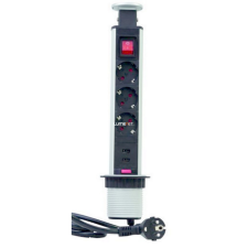 EverFlourish Hungary Kft. Asztalba süllyeszthető energiaoszlop 3 dugaljjal+2xUSB hosszabbító, elosztó