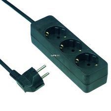 EverFlourish Hungary Kft. Hármas elosztó, 3 méteres, fekete hosszabbító, elosztó