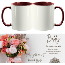  Évforduló egyedi felirattal, kétoldalas fényképes bögre - 1 db bögrék, csészék