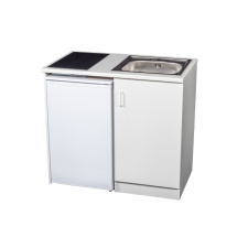 EVIDO WEEKEND minikonyha bal oldali hűtővel, indukciós főzőlappal, egymedencés rozsdamentes mosogatóval bútor