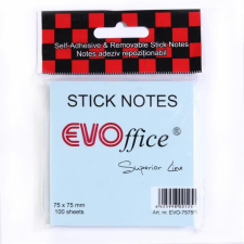 EVO Jegyzettömb öntapadó, 75x75mm, 100lap Evoffice, pastell kék post-it