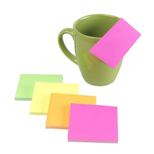 EVO Jegyzettömb, ragasztó nélkül tapadó, 75x75 mm, 100 lap, STATIC ,neon zöld jegyzettömb