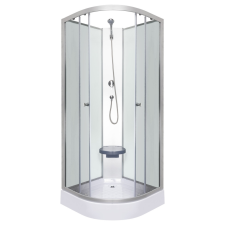  Evora White 80 hátfalas zuhanykabin zuhanytálcával, 80x80x205 cm kád, zuhanykabin