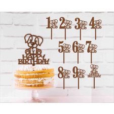  Évszámos kutyás tortadísz dekorációs kellék