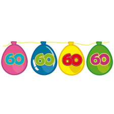  Évszámos lufi füzér 60-as számmal 6 m party kellék