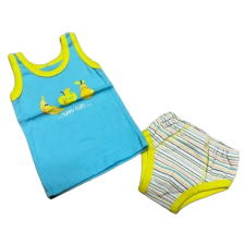 Ewa Fiú szett- Kék/Zöld Gyümölcsös 92 babaruha szett