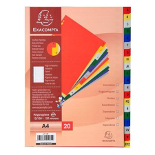 Exacompta Regiszter PP Exacompta A/4 A-Z 20 részes színes regiszter és tartozékai