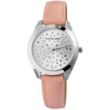  Excellanc pink műbőr szíjas női karóra kristály díszítéssel karóra