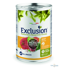 Exclusion Mediterraneo Monoprotein Formula Adult Beef (Marhahúsos) konzerv 400g kutyaeledel