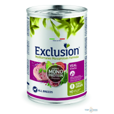 Exclusion Mediterraneo Monoprotein Formula Adult Veal (Borjúhúsos) konzerv 400g kutyaeledel