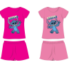 Exity kft Disney Stitch pamut nyári együttes - póló-rövidnadrág szett - pink - 134
