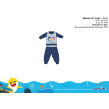 ExityKft. Baby Shark baba pizsama - jersey pamut pizsama - sötétkék - 98 gyerek hálóing, pizsama