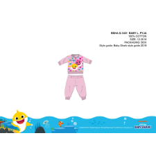 ExityKft. Baby Shark baba pizsama - jersey pamut pizsama - világosrózsaszín - 80 hálózsák, pizsama