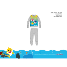 ExityKft. Baby Shark gyerek pizsama kisfiúknak - jersey pamut pizsama - szürke - 104