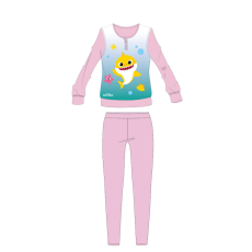 ExityKft. Baby Shark gyerek pizsama kislányoknak - jersey pamut pizsama - világosrózsaszín - 116