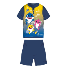 ExityKft. Baby Shark nyári rövid ujjú gyerek pizsama - pamut jersey pizsama - sötétkék - 116 gyerek hálóing, pizsama