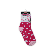 ExityKft. Csúszásgátlós gyerek bokazokni - Minnie egér - teliplüss- pöttyös - pink-fehér - 31-34