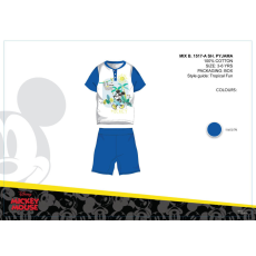 ExityKft. Disney Mickey egér nyári rövid ujjú gyerek pizsama - pamut pizsama - középkék - 98
