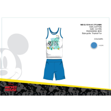ExityKft. Disney Mickey egér nyári ujjatlan gyerek pizsama - pamut pizsama - világoskék - 98